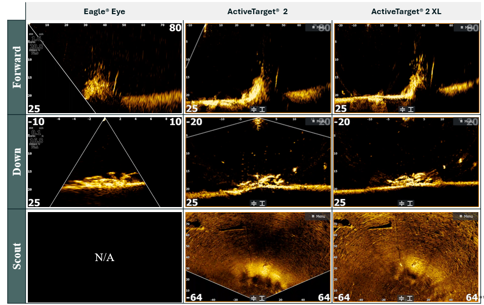Porovnání live sondy Lowrance
